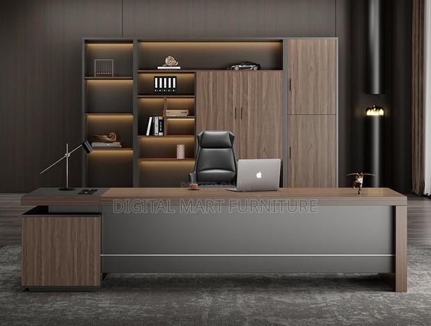 Brown 1.8 Meter Computer Workstation Wood - thumbnail 8