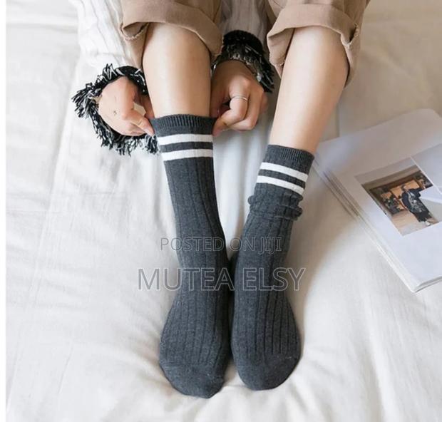 White Grey School Socks - main view