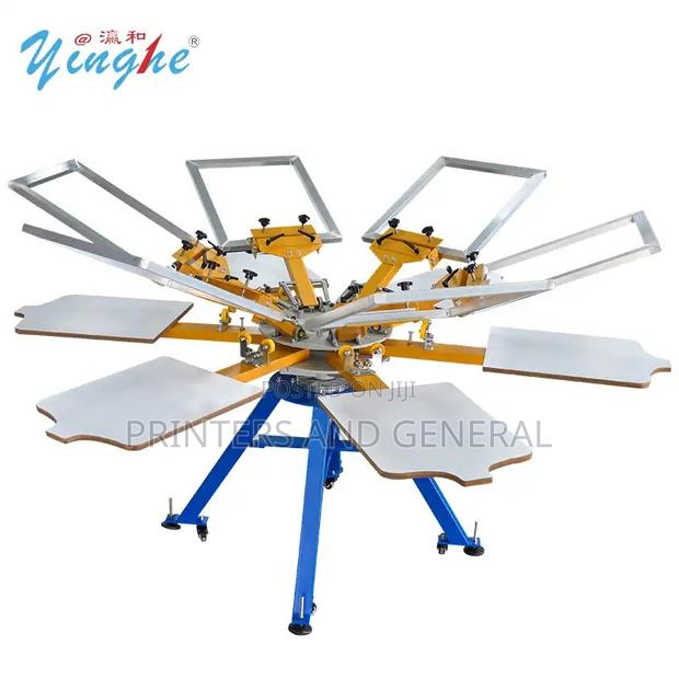 Yinghe 6-Stations Manual Textile Carousel Screen Printer 6colors - main view