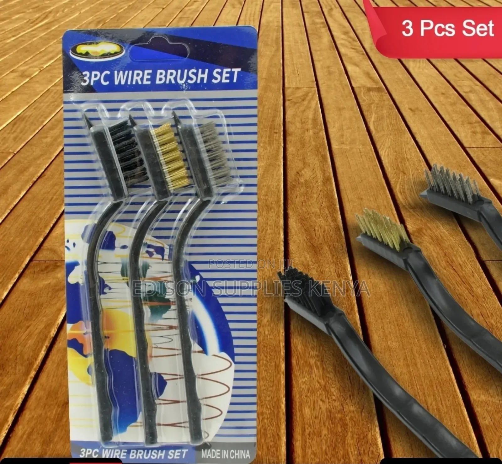 Wire Brush 3pcs Wire Brush Set 7" Small Handy Nylon Steel Scrubbers