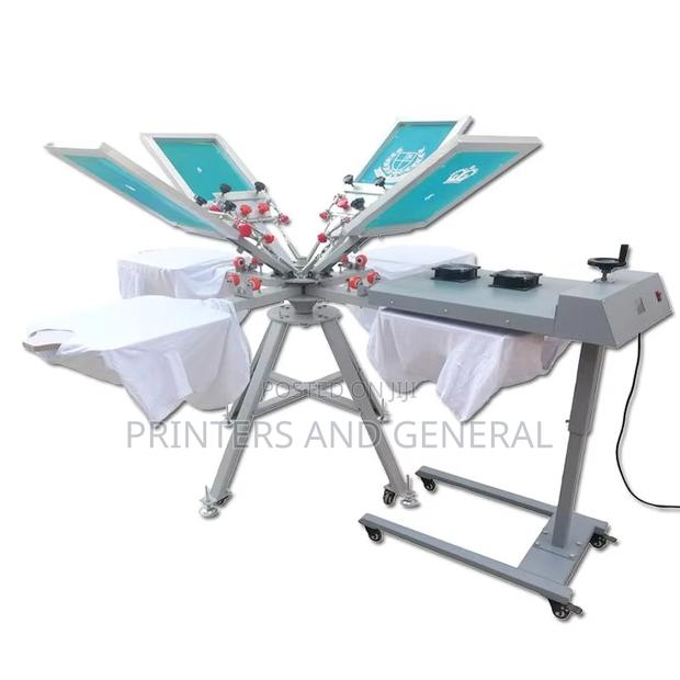 Silk Textile Screen Printing Machine 4 Color 4 Stations Screen Printer - main view