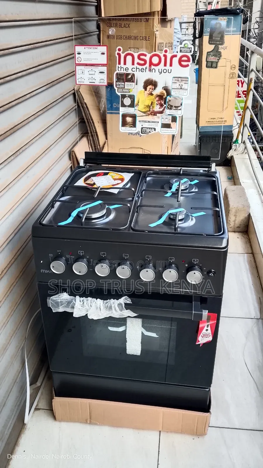 Mika 58 by 58 Standing Cooker 3+1 Electric Hotplate With Electric Oven