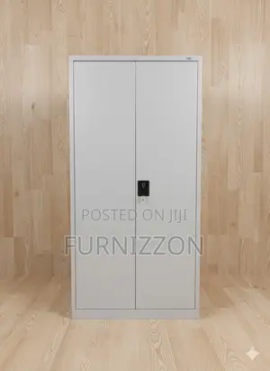 Metallic Two-Door Office Storage Cabinet