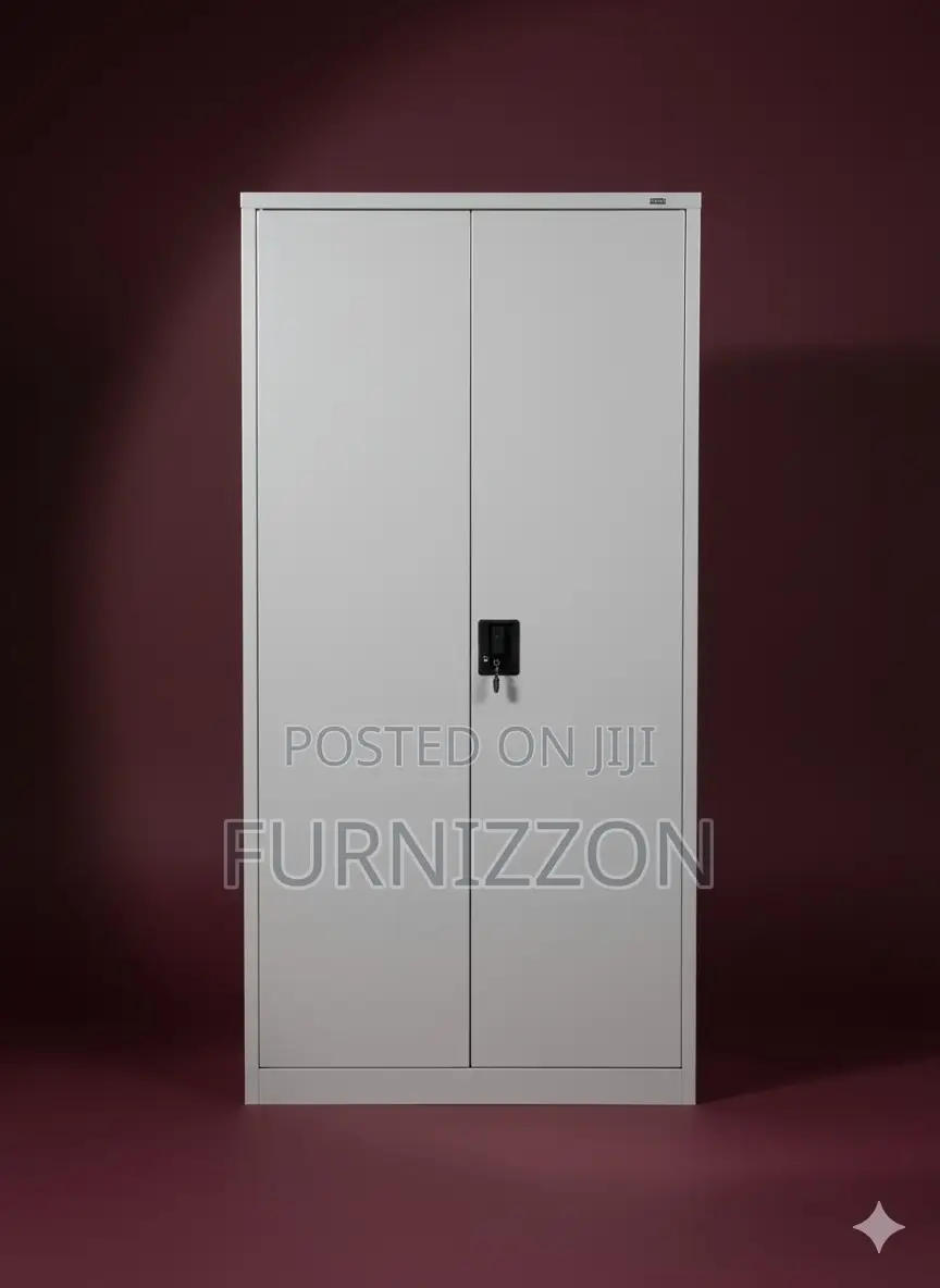 Metallic Two-Door Office Cabinet – Durable Stylish