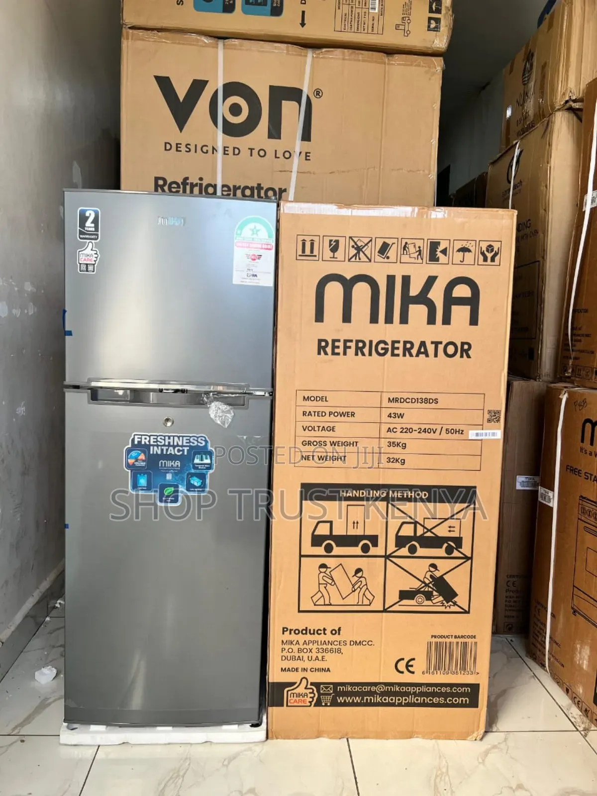 Mika 138 Litres Double Door Refrigerator