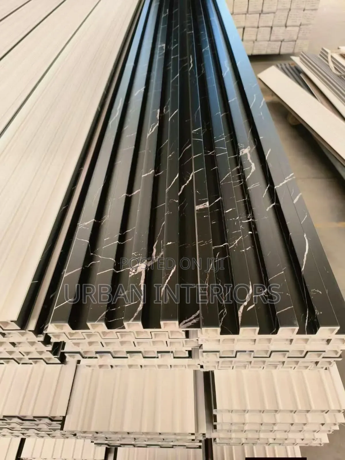 Black Fluted Panels Black Fluted Panels 16cm Wide