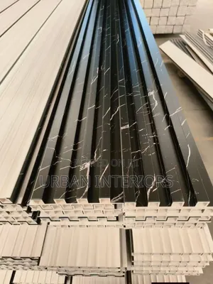 Black Fluted Panels Black Fluted Panels 16cm Wide
