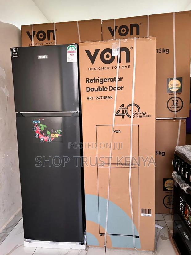 Von 247 Litres No Frost Double Door Refrigerator - main view