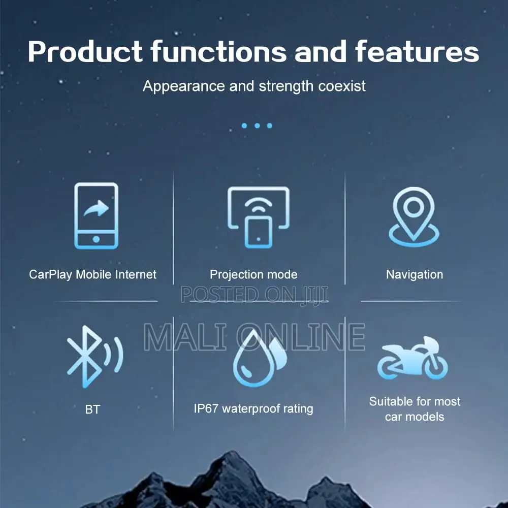 Motorcycle GPS 5" Screen With Wireless Carplay Android Auto