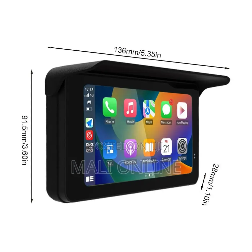 Motorcycle GPS 5" Screen With Wireless Carplay Android Auto
