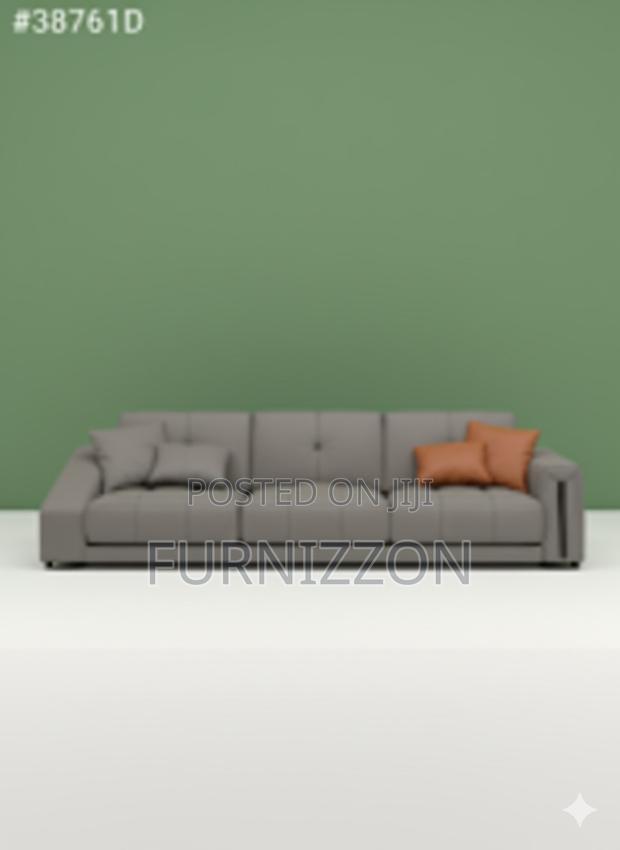 Original Grey Leather 4-Seater Sofa