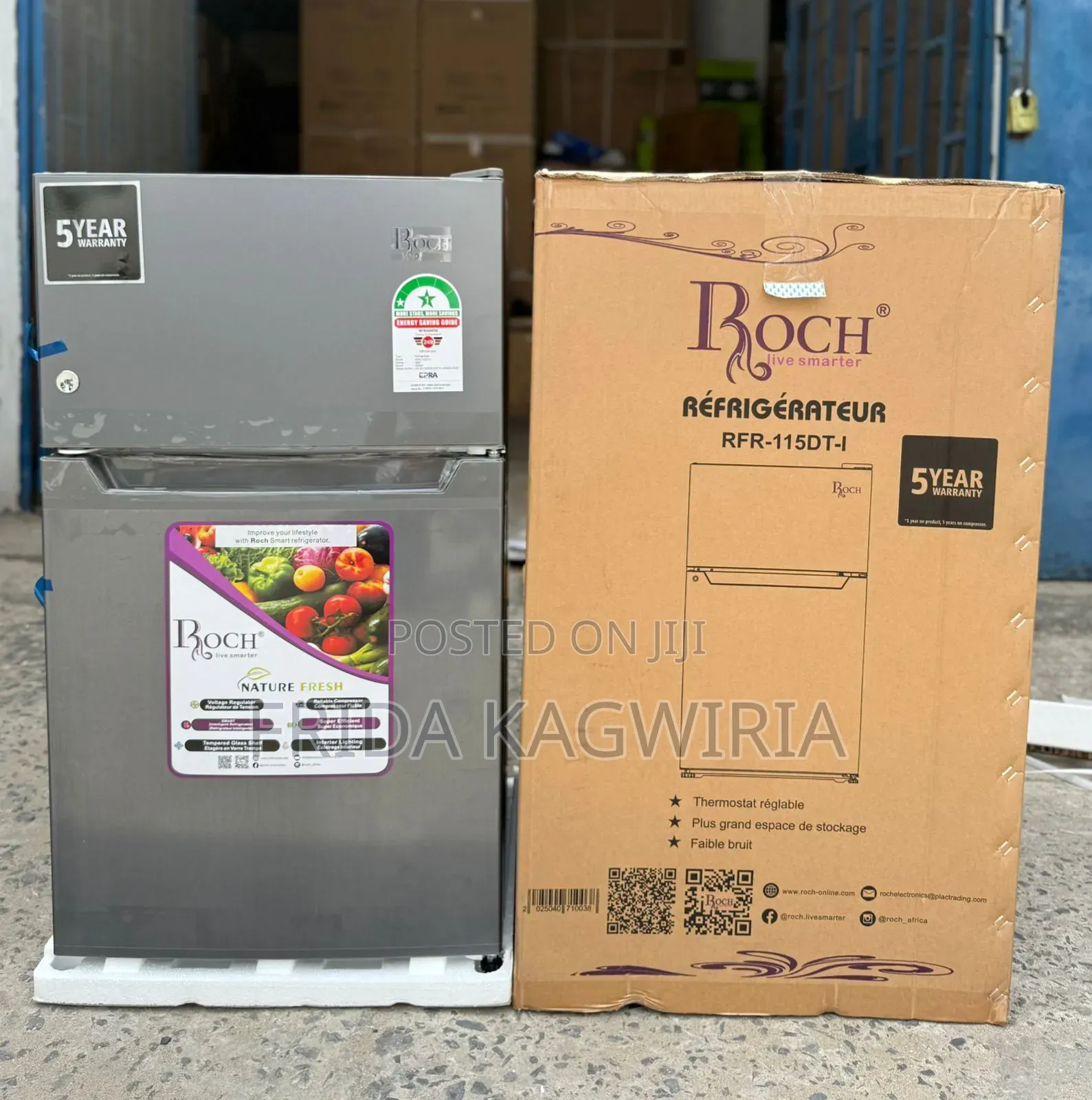 90 Litres Roch Double Door Rfr-115 Dt-1 Refrigerator