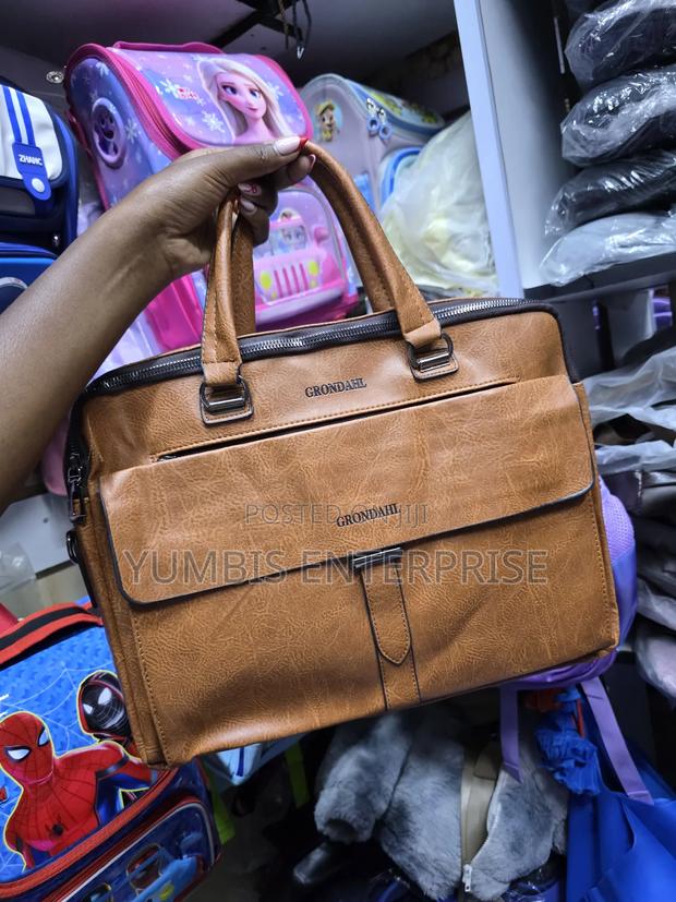 Light Brown Leather Laptop!Documents Bags - thumbnail 2