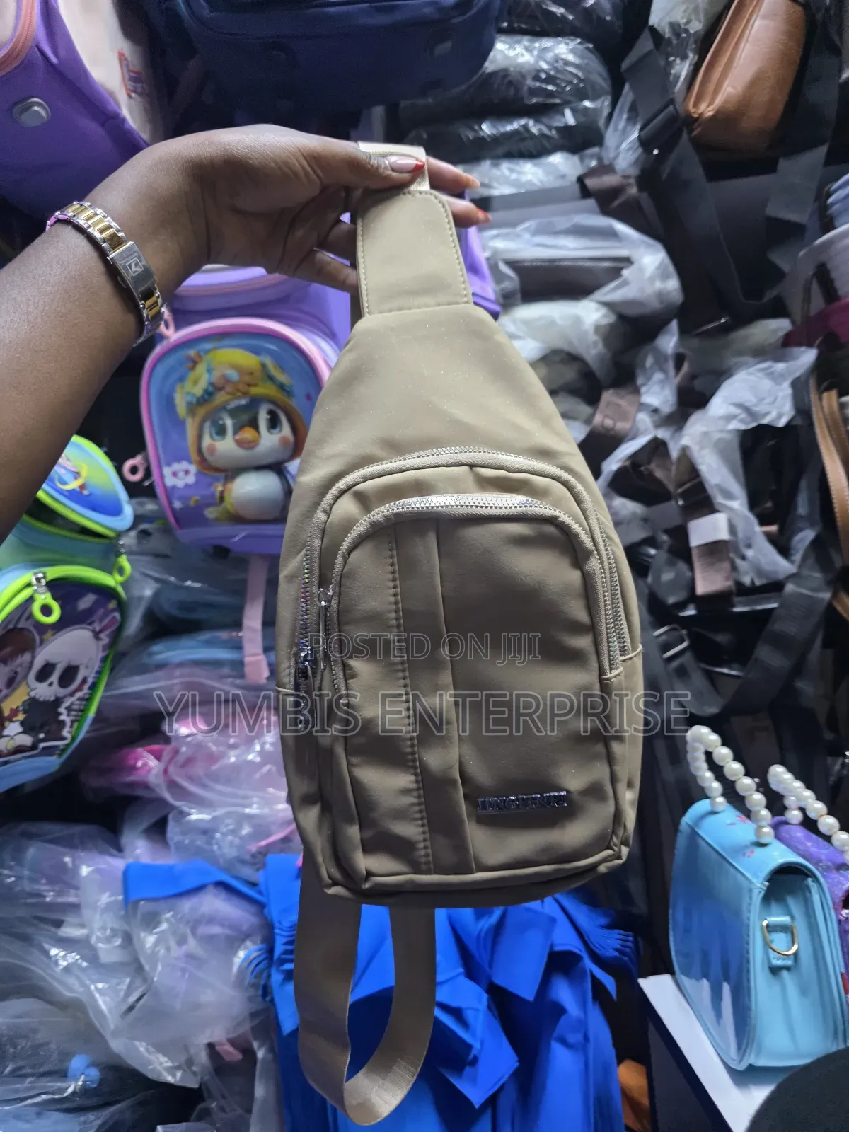 Beige Unisex Crossbody Chest Bag at 600