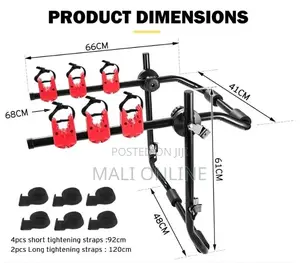 3-Bike Trunk Mount Rack Car Carrier Universal Bicycle Holder