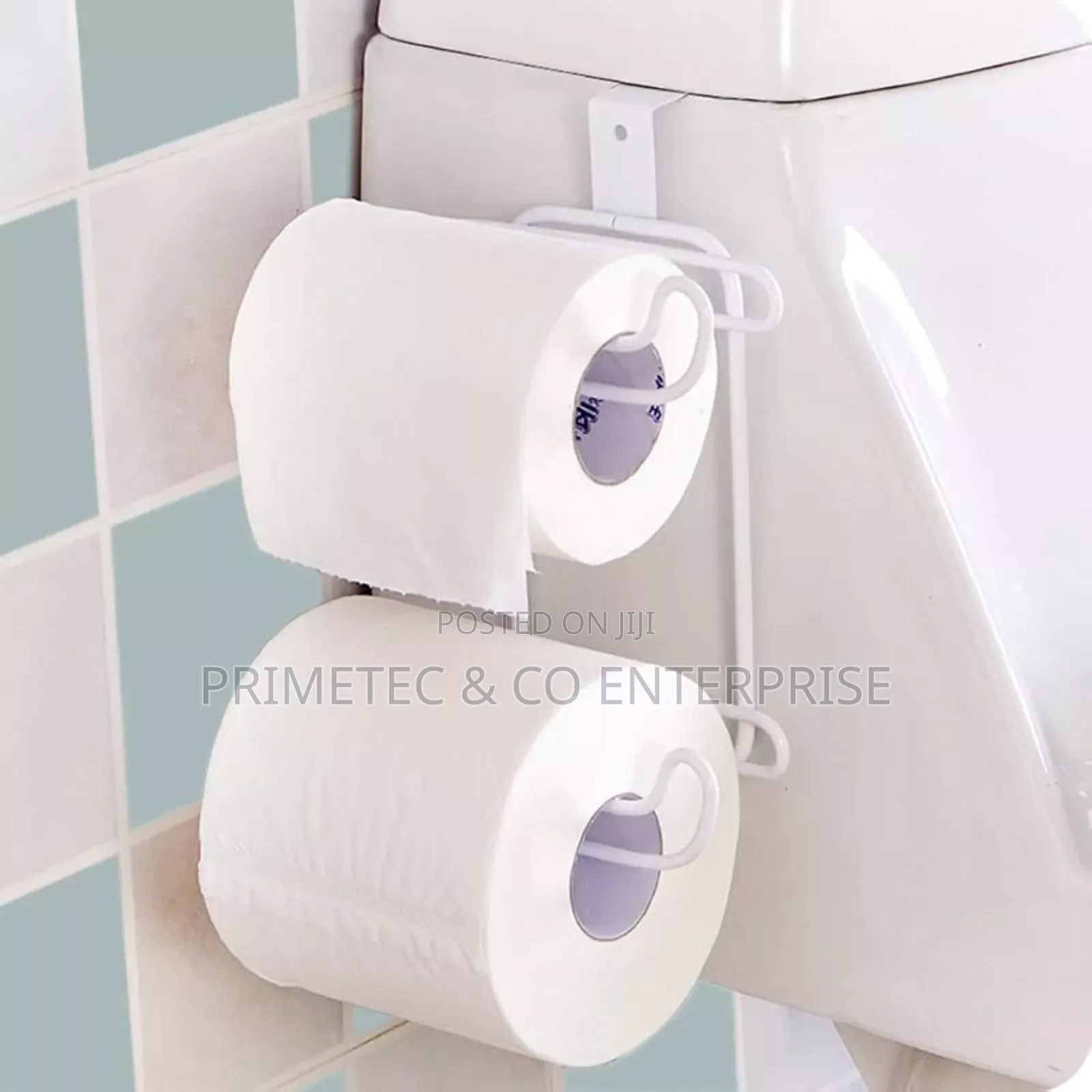 Metallic Double Tissue Holder Placed Over Door or Over Toilet Cistern