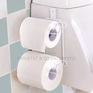 Metallic Double Tissue Holder Placed Over Door or Over Toilet Cistern