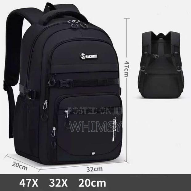 Black Saierna Backpack With Multiple Compartments - main view