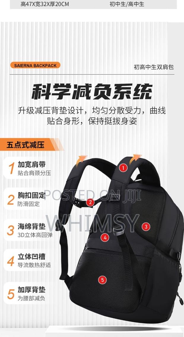 Black Saierna Backpack With Multiple Compartments - thumbnail 3
