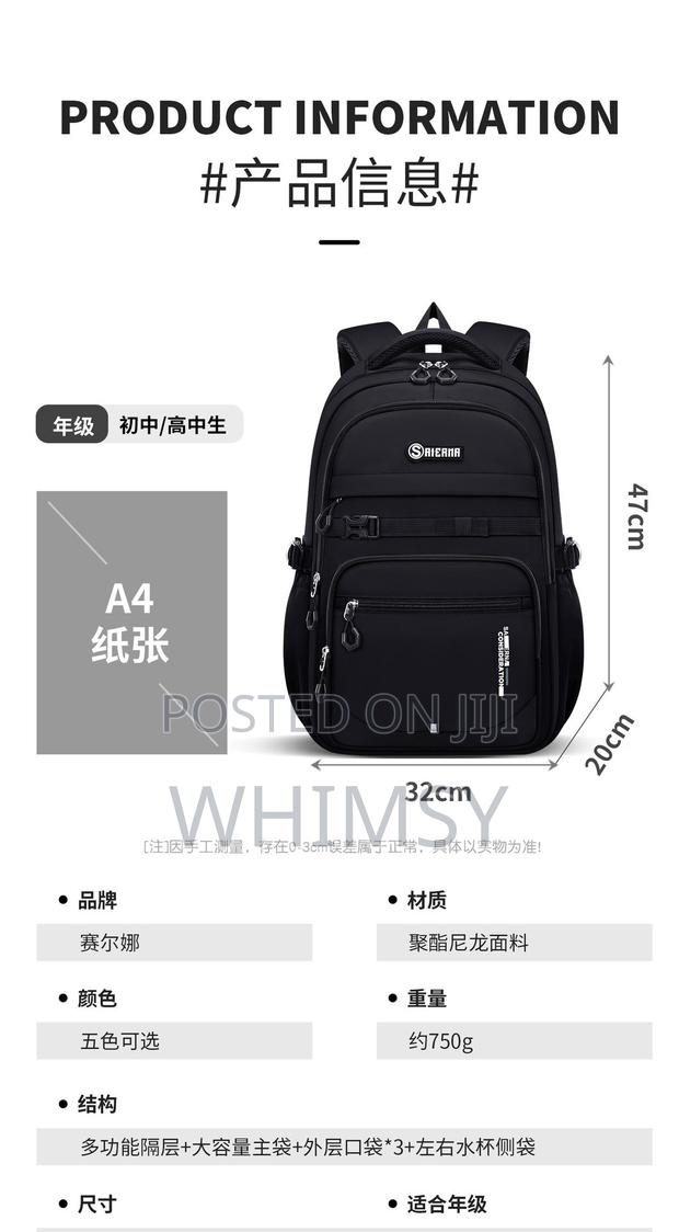 Black Saierna Backpack With Multiple Compartments - thumbnail 2
