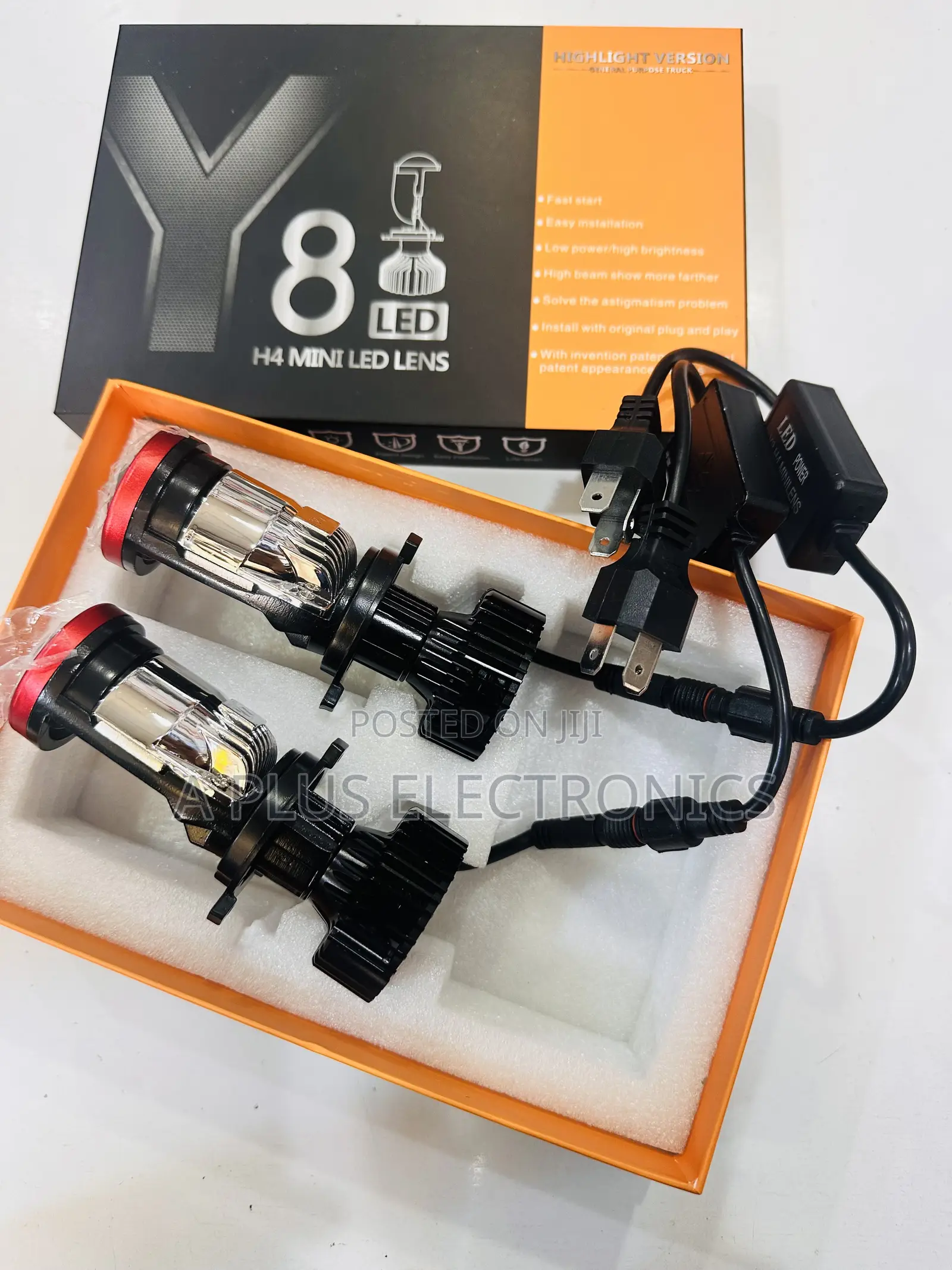 Y8 H4 Mini Projector Headlights - High Brightness Led Bulbs