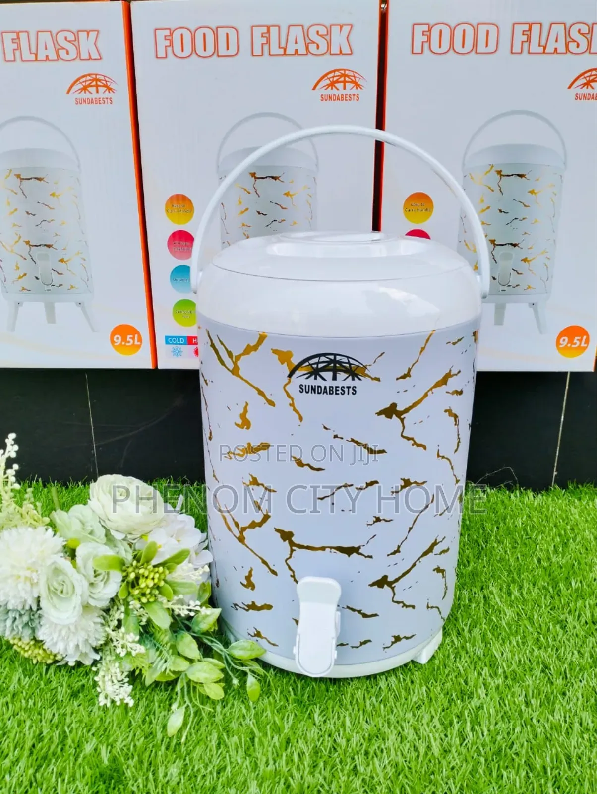 9.5l Marble Print Single Tap Tea Urn