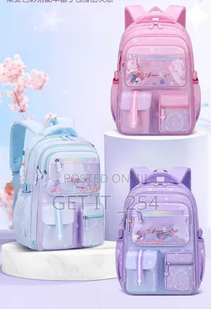 Girl's School Bag 

Shades Purple, Blue  N Pink