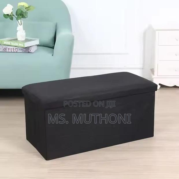 Quality Leather Ottoman Storage Box* - main view