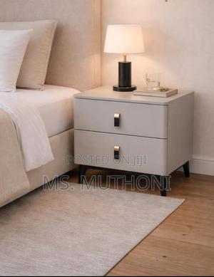Modern Luxury Nightstand in Light Grey - thumbnail 2