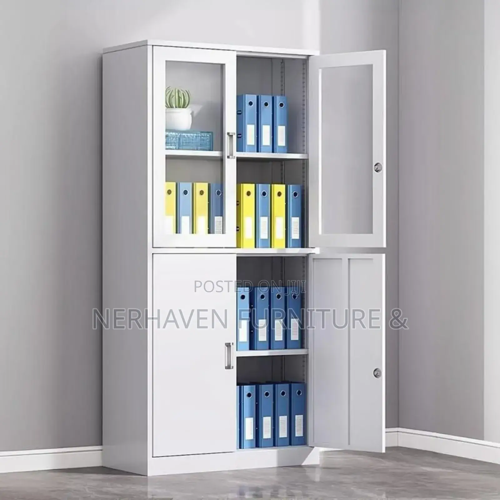Half Glass Office File Cabinet – Secure Elegant Storage