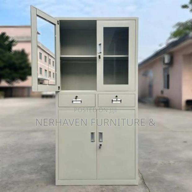 Modern Half Glass Filing Cabinet – Professional Finish