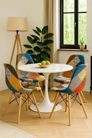 Eames Patchwork Chair 4 Seater Dining Set – Modern Stylish