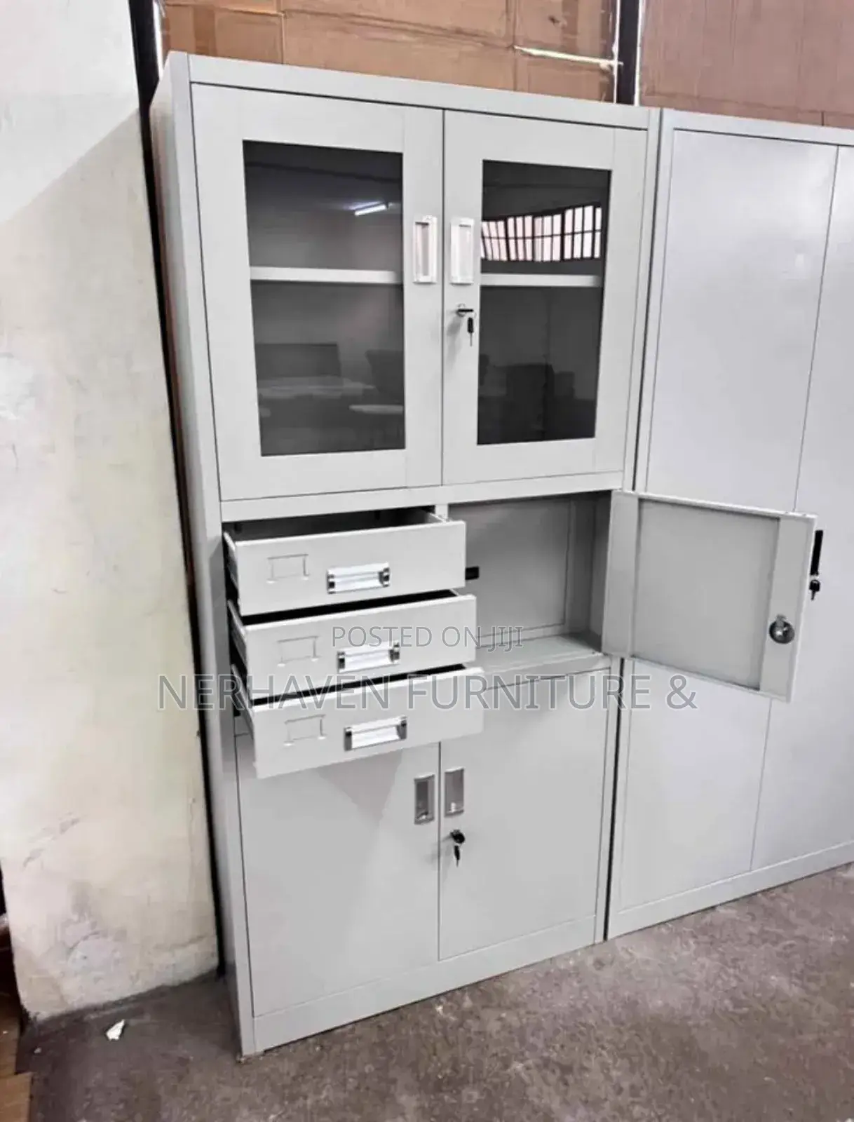 Secure Office Filing Cabinet With Integrated Safe