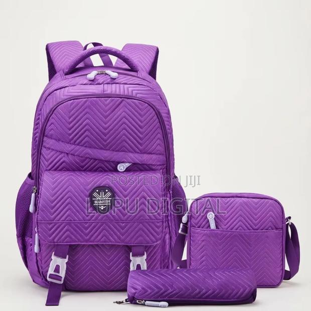 *3 in 1 Chevron Patterned School/ Casual Bag - thumbnail 4