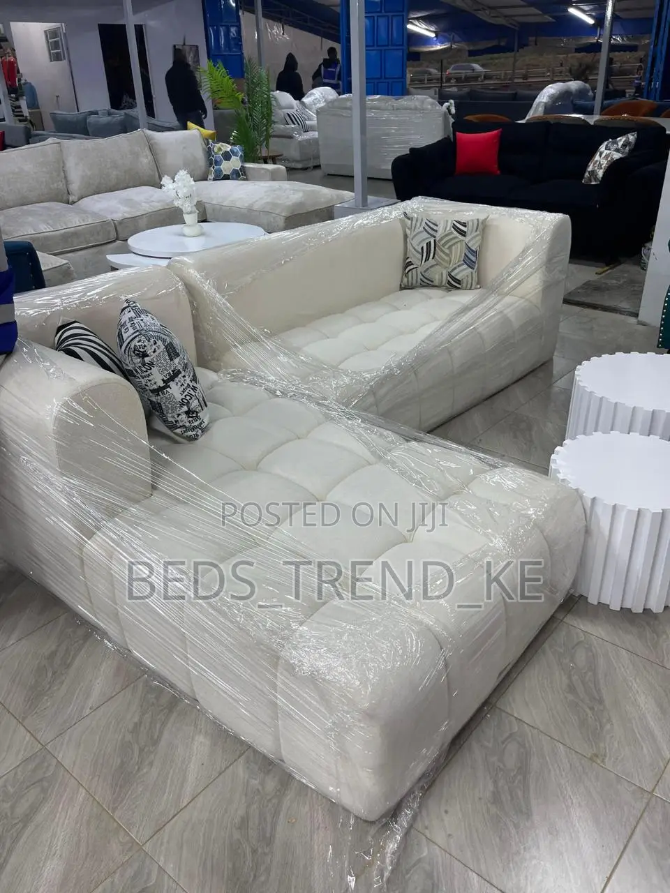 Padded 6 Seater Bubble L Sofa