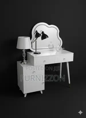 Wooden Bedroom Dressing Table With Side Storage Cabinet