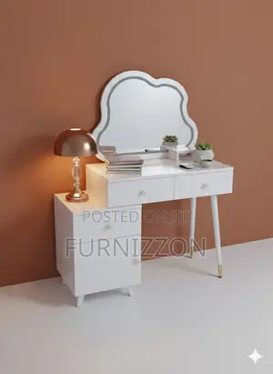 Elegant Wooden Bedroom Dressing Table With Side Cabinet