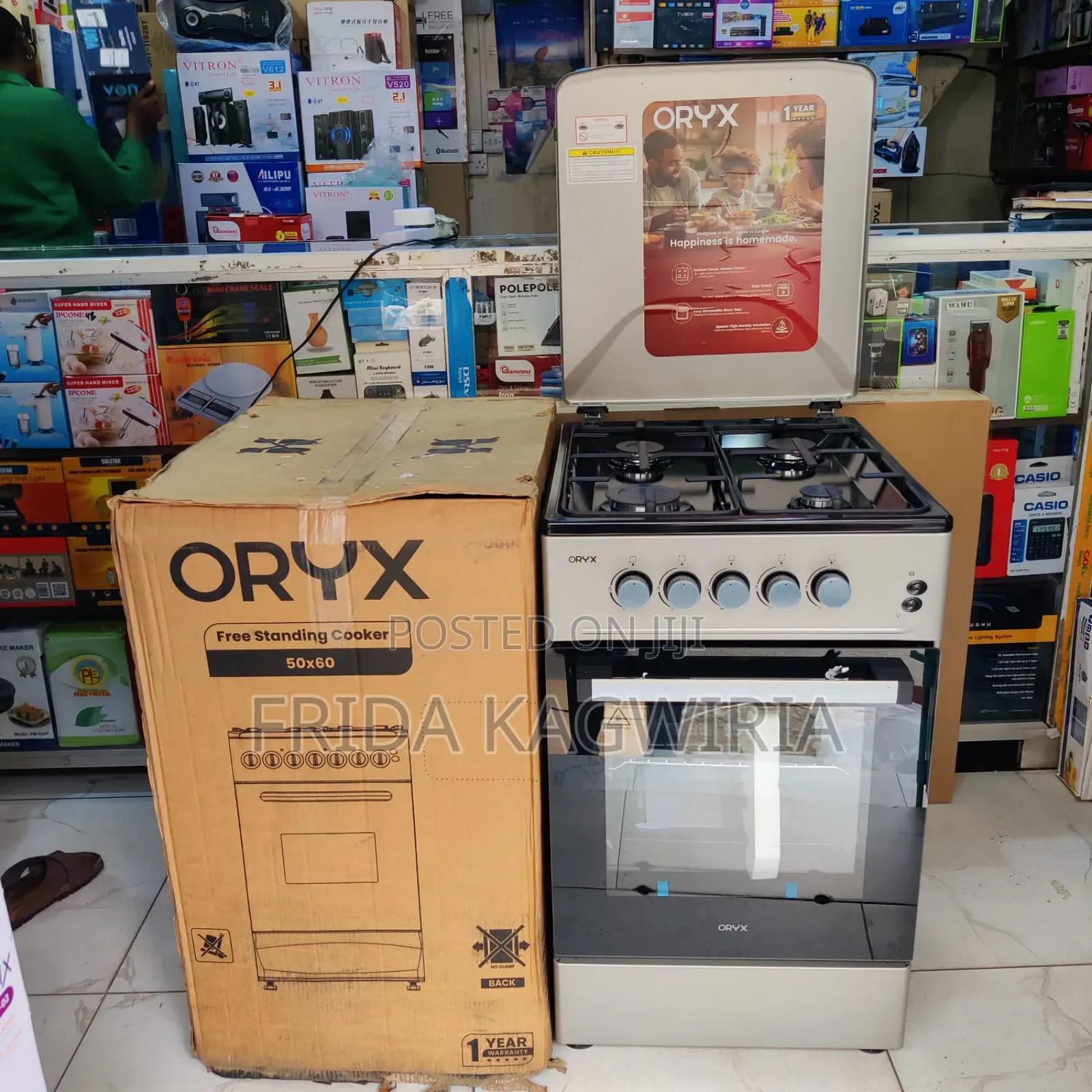 *Mika Oryx Standing Cooker, 50cm X 60cm, 4 Gas Pipe Burners