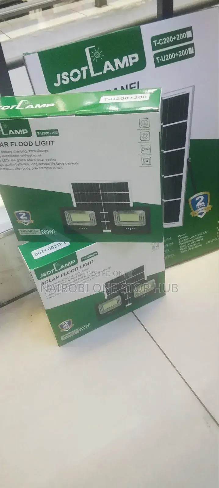 Jsotlamp Outdoor Solar Security Flood Light 200w + 200w Waterproof