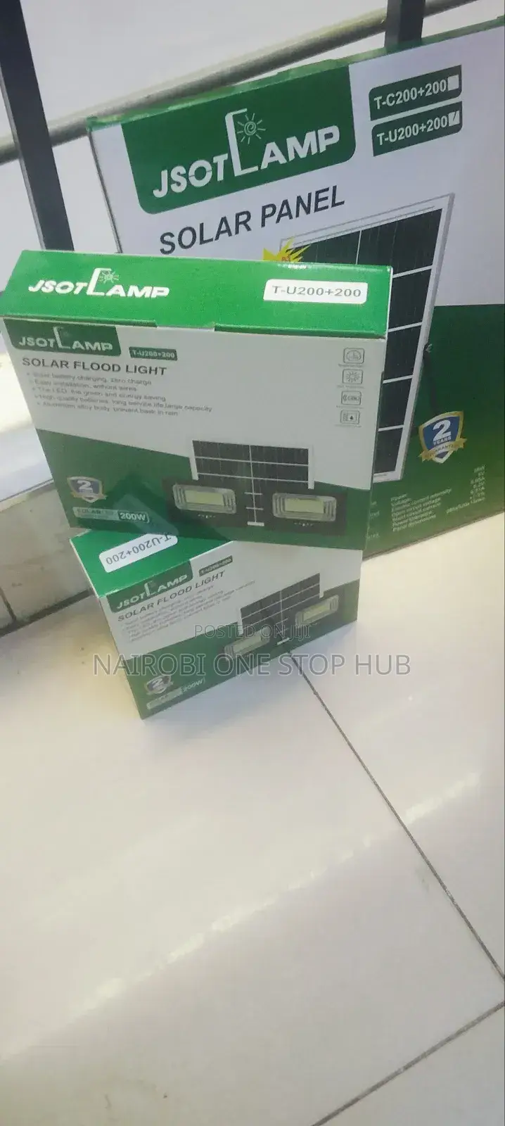Bright Solar Flood Lights 200w + 200w for Home Compound