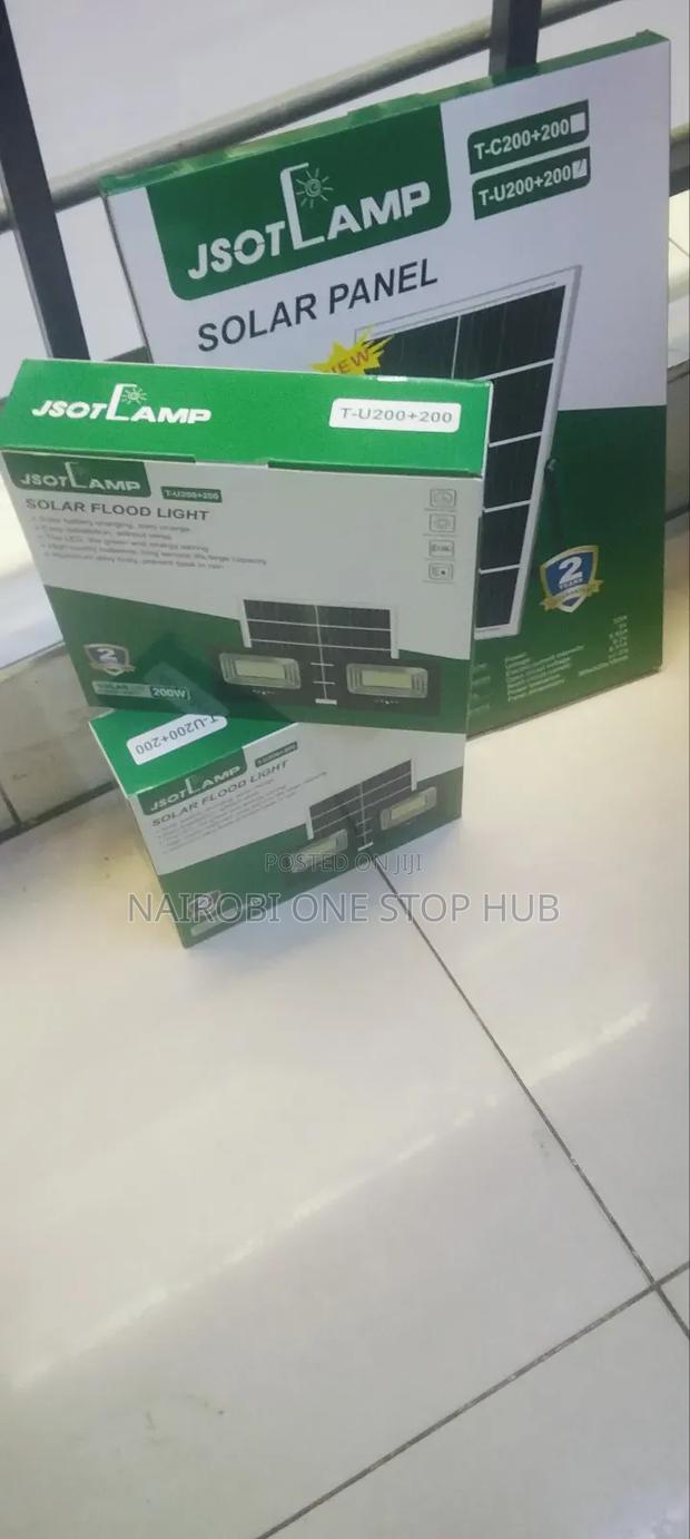 Solar Powered Outdoor Flood Light 200w + 200w Automatic Night Lighting