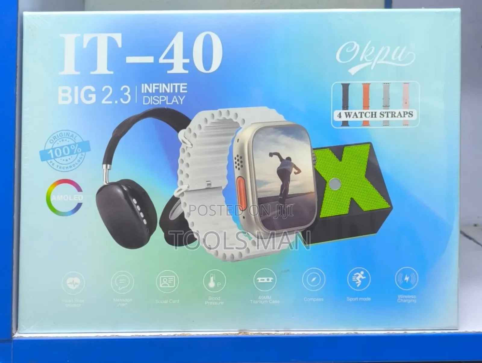 Okpu It-40 Smartwatch With Headphones Set.