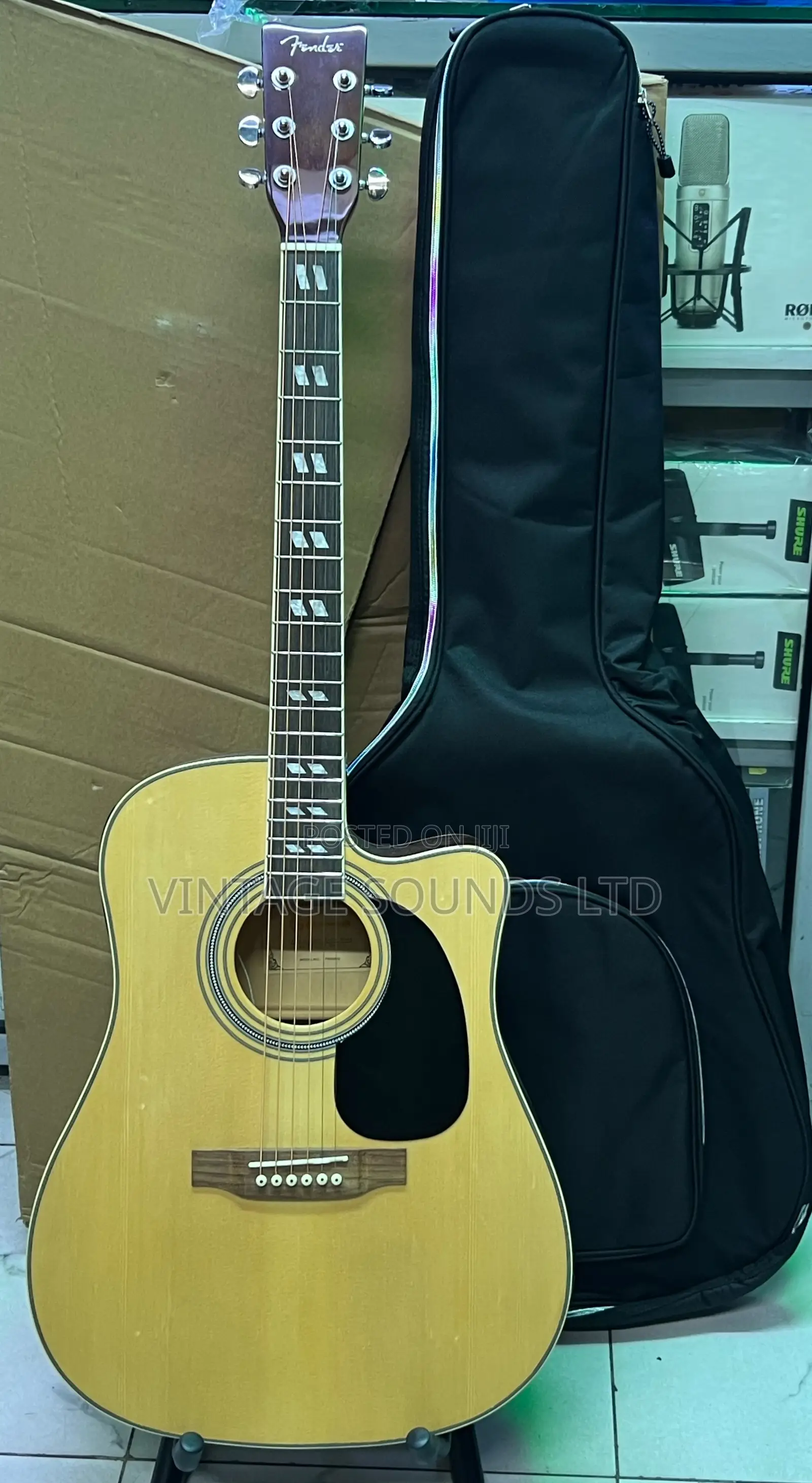 Fender Dreadnought Cutaway 41”Semi Acoustic-Electric Guitar +Gig Bag