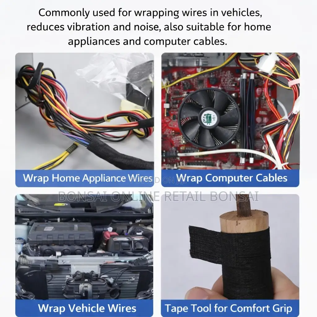 15m Automotive Wire Harness Cloth Tape, Flame Retardant Wrap