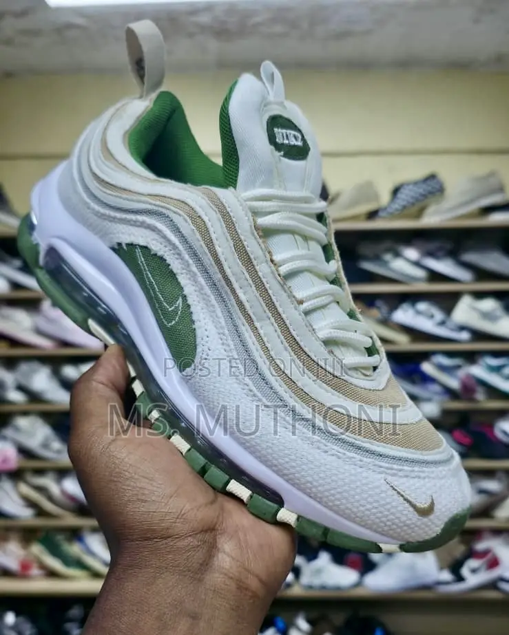 Classic Platinum/Aurora Green/White Colorway Airmax 97