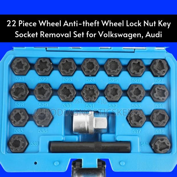 Volkswagen Audi Wheel Lock Nut Anti-Theft Socket Removal Tool Set