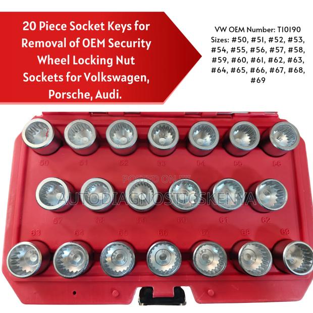 Volkswagen, Porsche Audi Anti-Theft Wheel Lock Nut Socket Removal Tool - main view
