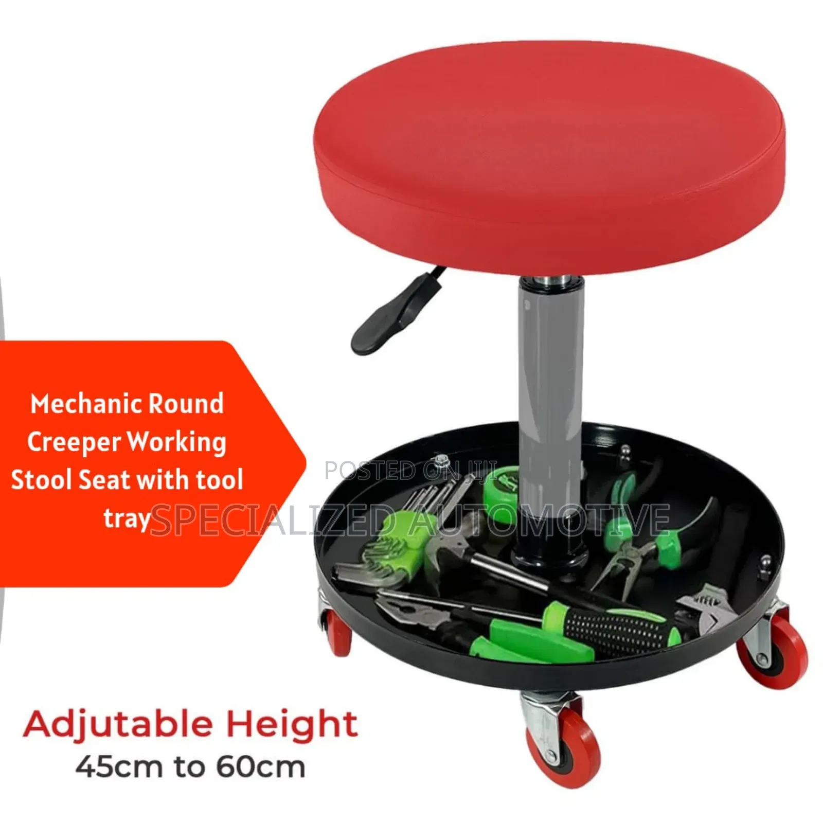 Mechanic Round Creeper Working Stool Seat With Tool Tray
