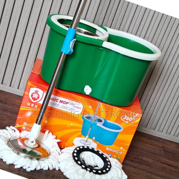 Green Metallic Spin Mop - Heavy Duty! Free Bucket
