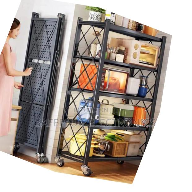 Industrial 5-Tier Rack - Wheels Foldable Saves Space - 50% Off! - main view